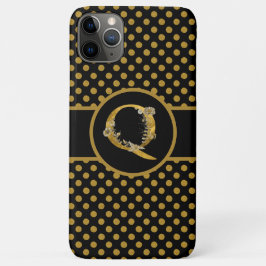 Eleganter Schwarz-Gold-Monogramm-Buchstaben "Q" Case-Mate iPhone Hülle