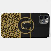 Eleganter Schwarz-Gold-Monogramm-Buchstaben "U" Case-Mate iPhone Hülle (Rückseite (Horizontal))