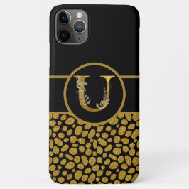 Eleganter Schwarz-Gold-Monogramm-Buchstaben "U" Case-Mate iPhone Hülle