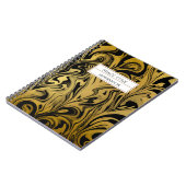 Eleganter Schwarz-Gold-Paint-Name Personalisiert Notizblock (Linke Seite)
