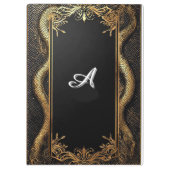 Eleganter Schwarz-Gold-Rahmen Klemmbrett (Rückseite)