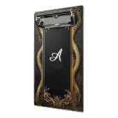 Eleganter Schwarz-Gold-Rahmen Mini Klemmbrett (Gewinkelt2)