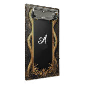 Eleganter Schwarz-Gold-Rahmen Mini Klemmbrett (Schrägansicht)