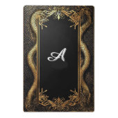 Eleganter Schwarz-Gold-Rahmen Mini Klemmbrett (Rückseite)
