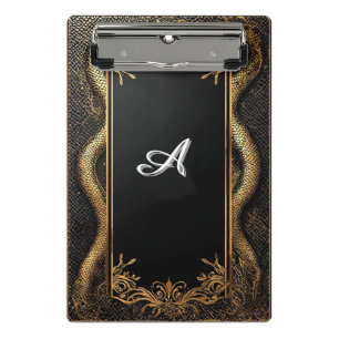 Eleganter Schwarz-Gold-Rahmen Mini Klemmbrett