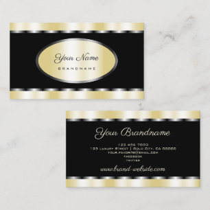 Eleganter Schwarz-Gold-Shimmer-Effekt Beruflich Visitenkarte