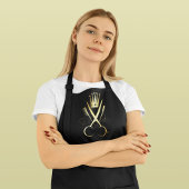 Eleganter Schwarz & Gold-Szerre Schürze