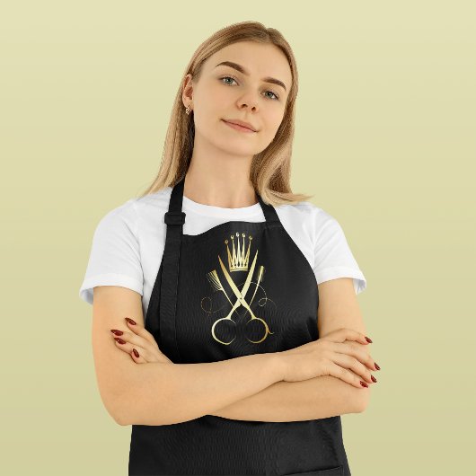 Eleganter Schwarz & Gold-Szerre Schürze
