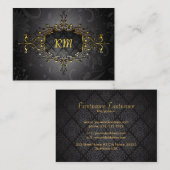 Eleganter Schwarz-Gold-Vintag-Goldrahmen Visitenkarte (Vorne/Hinten)