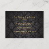 Eleganter Schwarz-Gold-Vintag-Goldrahmen Visitenkarte (Rückseite)