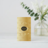 Eleganter Schwarz-Gold-Vintag-Goldrahmen Visitenkarte (Stehend Vorderseite)