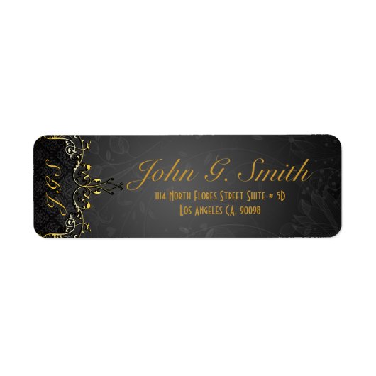 Eleganter Schwarz-Gold-Vintager Blumenrahmen (Vorne)