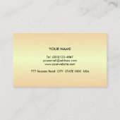 Eleganter Schwarz & Golden Metallic Look Visitenkarte (Rückseite)