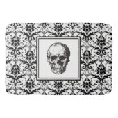 Eleganter schwarz-gotischer Damaskus-Pattern Skull Badematte (Vorderseite)