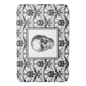 Eleganter schwarz-gotischer Damaskus-Pattern Skull Badematte (Vorderseite Vertikal)