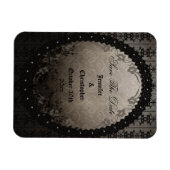 Eleganter schwarz-gotischer Rahmen Save the Date H Magnet (Horizontal)