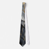 Eleganter Schwarz-Grau-Gold-Marmor Krawatte (Vorderseite)