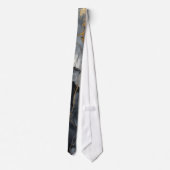 Eleganter Schwarz-Grau-Gold-Marmor Krawatte (Rückseite)