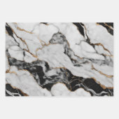 Eleganter Schwarz-Grau-Marmor Geschenkpapier Set (Vorderseite)