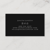 Eleganter, schwarz-grau silberner, moderner Quadra Visitenkarte (Rückseite)