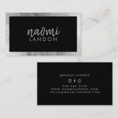 Eleganter, schwarz-grau silberner, moderner Quadra Visitenkarte (Vorne/Hinten)