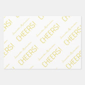 Eleganter schwarz-grauer, weißer Goldskriptname Geschenkpapier Set (Vorderseite 3)