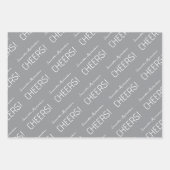 Eleganter schwarz-grauer weißer Skriptname Geschenkpapier Set (Vorderseite 3)