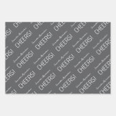 Eleganter schwarz-grauer weißer Skriptname Geschenkpapier Set (Vorderseite 2)