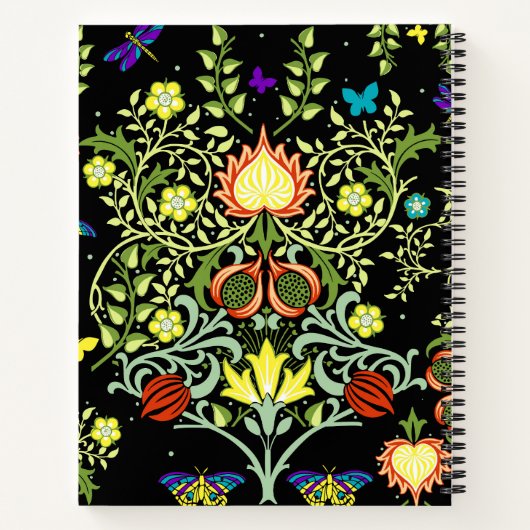 Eleganter Schwarz-Grün-Familienbaum Notizblock (Rückseite)