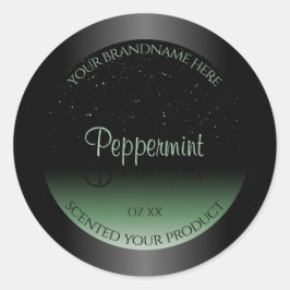 Eleganter, schwarz-grüner Glitzer mit dem Label So Runder Aufkleber