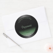 Eleganter, schwarz-grüner Glitzer mit dem Label So Runder Aufkleber (Umschlag)