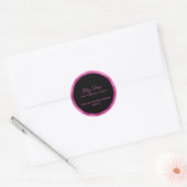 Eleganter Schwarz Hot Pink Foil Danke Sticker (Umschlag)