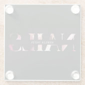 Eleganter Schwarz-Pink-Nagelkünstler Glasuntersetzer (Rückseite)