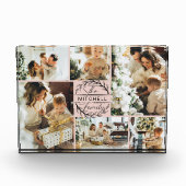 Eleganter Schwarz Rosa Familienfoto Collage Keepak Fotoblock (Vorderseite)