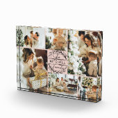 Eleganter Schwarz Rosa Familienfoto Collage Keepak Fotoblock (Rechts)