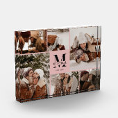 Eleganter Schwarz Rosa Familienfoto Collage Keepak Fotoblock (Links)