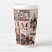Eleganter Schwarz Rosa Familienfoto Collage Keepak Milchtasse (Vorderseite)