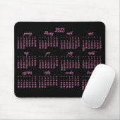 Eleganter Schwarz-Rosa-Kalender 2023 Mousepad (Mit Mouse)