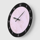 Eleganter schwarz rosa Marmor Trendy Large Clock Große Wanduhr (Winkel)