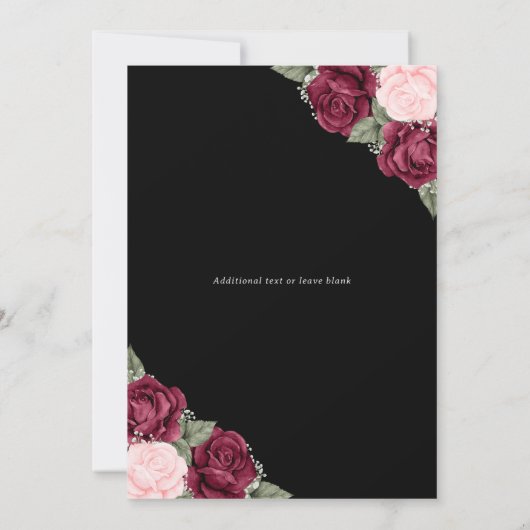 Eleganter Schwarz-Silber-Foto-Gedenkservice Einladung (Rückseite)