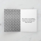 Eleganter Schwarz-Silver Square Glitzer Geburtstag Karte (Innenseite)