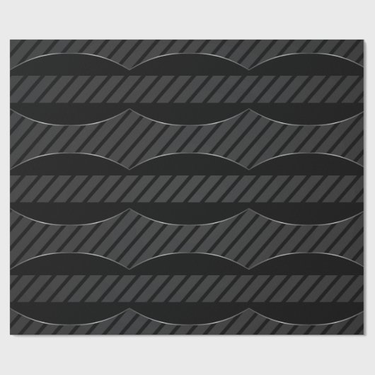 Eleganter Schwarz-, Türkis- und Shiny-Silber-Akzen Geschenkpapier (Flach)