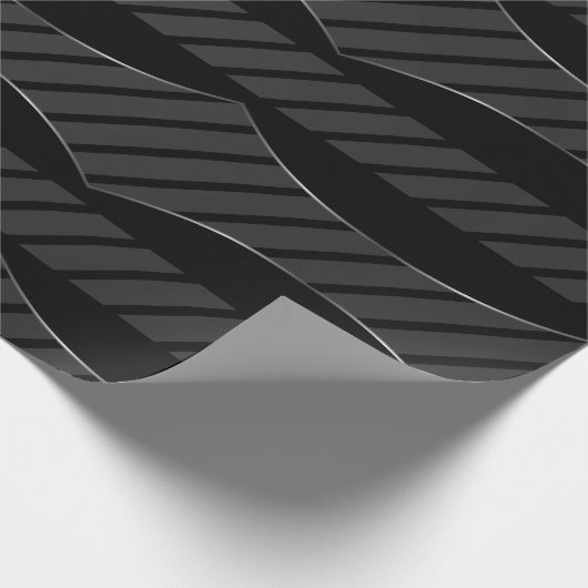 Eleganter Schwarz-, Türkis- und Shiny-Silber-Akzen Geschenkpapier (Ecke)