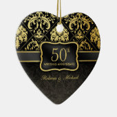 Eleganter Schwarz-u. des Gold50. Hochzeitstag Keramikornament (Rechts)