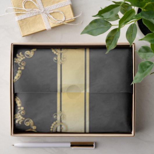 Eleganter Schwarz-u. Seidenpapier (Geschenk)