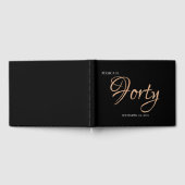 Eleganter Schwarz und Gold 40. Geburtstag Gästebuch (Voll)