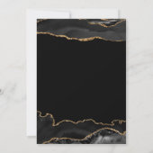 Eleganter Schwarz und Gold Agate Überraschung Gebu Einladung (Rückseite)