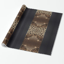 Eleganter Schwarz und Gold Leopard Glitter
