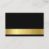 Eleganter Schwarz und Gold Moderner Schlichter Lux Visitenkarte (Rückseite)