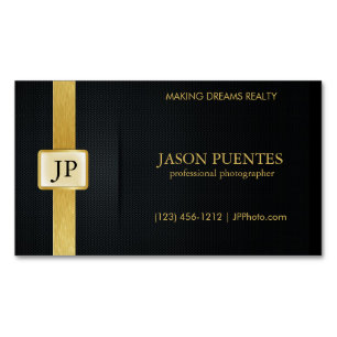 Eleganter Schwarz-und Goldberuflicher Fotograf Magnetische Visitenkarte